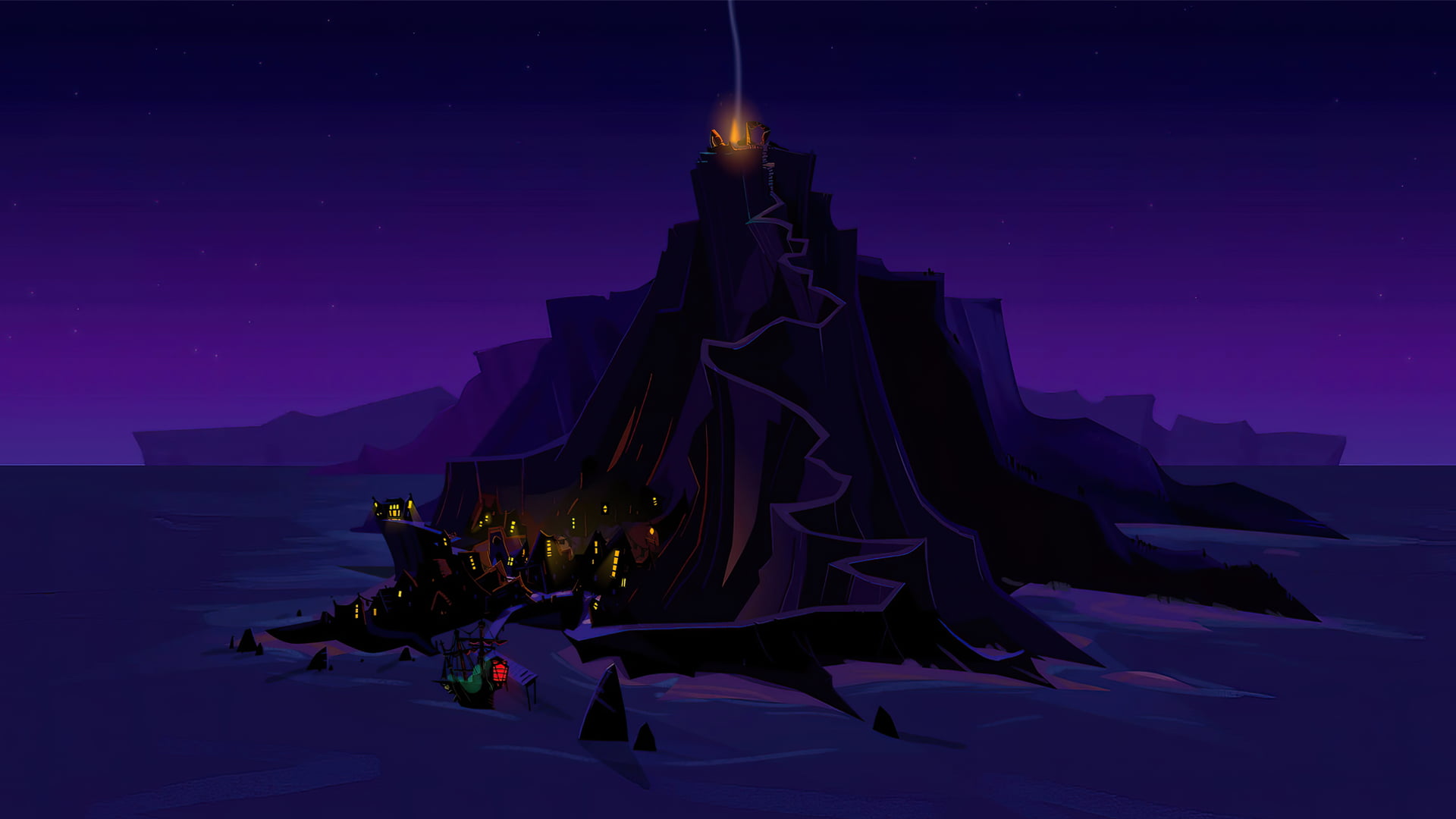 La isla de Melee Island de The Secret of Monkey Island.